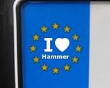 Produkt-Bild: 4 Aufkleber - WEI&szlig; - I love Hammer - Nummernschild, Spiegel, Handy Sticker