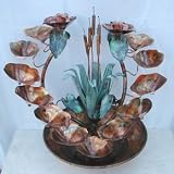 Indoor Fountains item: Double Cattail Flared Copper Fountains