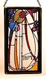 Charles Rennie Mackintosh Rose Design on Larger Stained Glass Panel