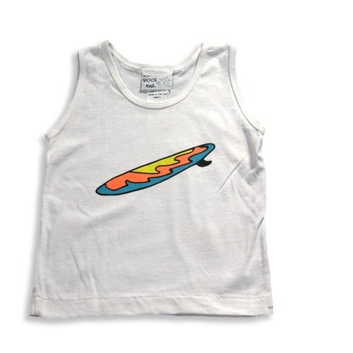 My Pool Pal - Infant And Toddler Boys Skateboard Tank Top, White (Size 3T)