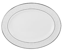 Lenox Opal Innocence Platinum Banded Bone China 13 Oval Platter