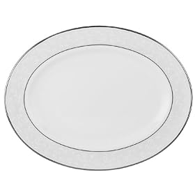 Lenox Opal Innocence Platinum Banded Bone China 13 Oval Platter by Lenox