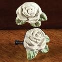 6 white ROSE Drawer PULLS Cabinet handle KNOB home decor