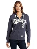 MLB Seattle Mariners Long Sleeve Full Zip French Terry Hoodie (Vintage Navy/Scoured Natural, Large)