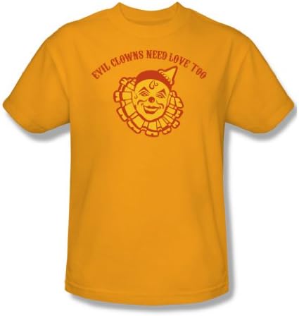 Evil Clowns - Mens T-Shirt In Gold, Size: Small, Color: Gold