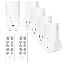 Etekcity Wireless Remote Control Electrical Outlet Switch for Household Appliances, White (Learning Code, 5Rx-2Tx)
