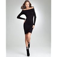 bebe Off-Shoulder Cinched Waist Bodycon Dress