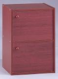 2 Shelf Cabinet with doors in Cherry color
