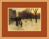 Boston Common At Twilight, 1885-1886 by Childe Hassam - Framed Artwork