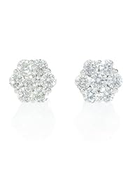 Diamond 18k White Gold Cluster Earrings