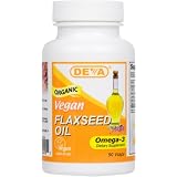Deva Organic Vegan Vitamins Flax Seed Oil, Omega-3, 90 Vcaps (Pack of 2)
