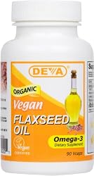 Deva Organic Vegan Vitamins Flax Seed Oil, Omega-3, 90 Vcaps (Pack of 2)
