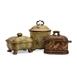 Set of 3 Antique Style Porcelain Floral Trinket Boxes