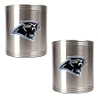 Carolina Panthers 2pc Stainless Steel Can Holder Set- Primary Logo NFL Football