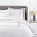 Amazon Brand – Pinzon 400-Thread-Count Hotel Stitch Duvet Cover - Full/Queen, Espresso Stripes