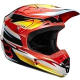 Fox Racing Youth V1 Race Helmet - Youth Small/Red/Yellow