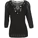 Emma James Sweater With Stones Around Neckline WHITE CAP X-Lg Ms