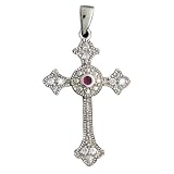Bling Jewelry Sterling Silver CZ Cross Pendant