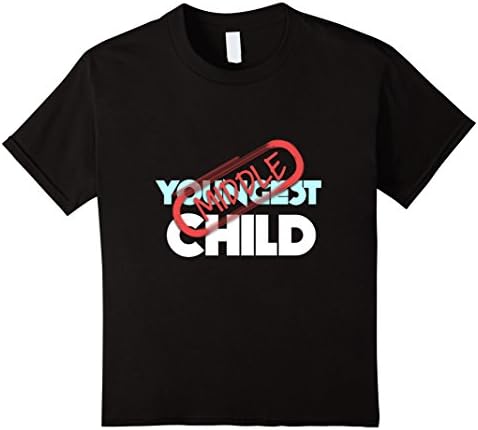 Kids Middle Child Tee Shirt Former Youngest Sibling Spoiled Funny 4 Black