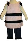 Pink & Black Corduroy Tie Top Capri Set 4T