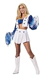 Women's Deluxe Dallas Cowboys Cheerleader Costume,White,Medium