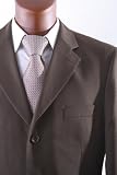 Mens Single Breasted Three Button Brown Dress Suit