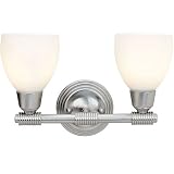 Access Lighting - 23802-BS/OPL: Greko - 2 Light Wall & Vanity - Brushed Steel Finish/Opal Glass
