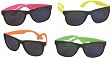 4 Neon Sunglasses Hip Hop 80's Shades Glasses - Dark lenses - 4 hot neon colors!