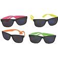 4 Neon Sunglasses Hip Hop 80s Shades Glasses - Dark lenses - 4 hot neon colors!