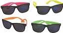 4 Neon Sunglasses Hip Hop 80's Shades Glasses - Dark lenses - 4 hot neon colors!