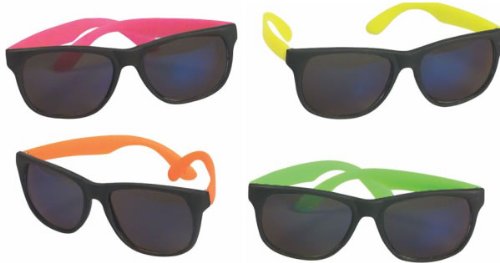 4 Neon Sunglasses Hip Hop 80's Shades Glasses 