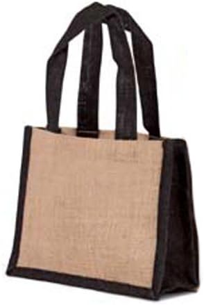 3 pcs- Small Eco-friendly Jute/ Burlap gift bag 10"W x 9"H x 3" in Black