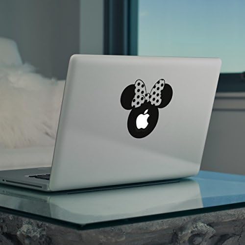 Large Minnie Head Silhouette Vinyl Decal Sticker for Apple Macbook Air 13" Apple Macbook Pro 13" 15" 17"