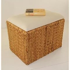Sch�ner Hocker / Truhe aus Wasserhyazinthe, "Classic"