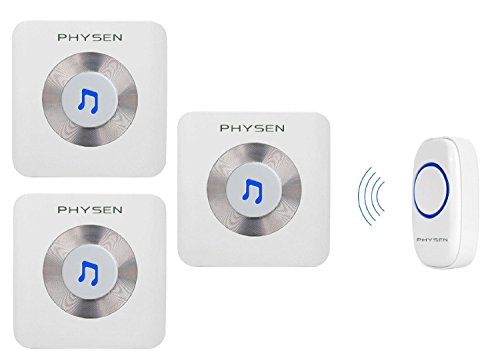 Physen music style wireless doorbell kit with 1 push bu…