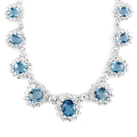 Wedding Jewelry: Irelyn's Fancy Faux Aquamarine CZ Necklace by