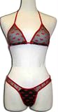 Womens Std Sz (4-10)- Sexy Bra/Panty Palace Set with Sheer Lips