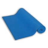 Bean Products Yoga Mat 1/4" Extra Thick High Density 72" Length - Clean PVC (TM) Phthalate Free PER - Blue