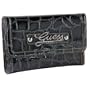 Women's Celeste Black Synthetic Leather Tri-Fold Wallet: Black Tri-fold