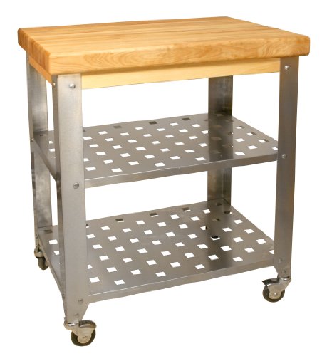 Catskill Craftsmen Stainless Steel Butcher Block Cart