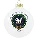 Milwaukee Brewers 2009 Wreath Round Christmas Tree Ornament