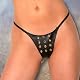 Look For  Unique Leather G-String with Large Eyelets Elastic Back One Size While It’s Still Available