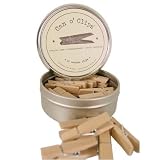Can O'Clips 24 count decorative Clothespins Vintage look in Keepsake Tin Cavallini Papers