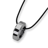 Tungsten Carbide Slide Pendant on 18" Leather Cord