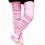 PINK SUPER LONG CABLE KNIT LEG WARMERS