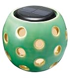 Smart Solar Ceramic  Solar Sphere, Glazed Green