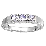 Sterling Silver Baby Ring with Lavender CZ - 3mm Band Width - 2mm Face Height - Sizes: 1-4