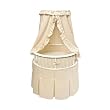 Elite Oval White Bassinet with Ecru Waffle Bedding