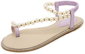 2016 Summer New Brand Girls Pearl Diamond Beads Thong Flat Sandal