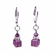 Earrings - E202 - Crystal Cube (Sm) - Amethyst (Purple)